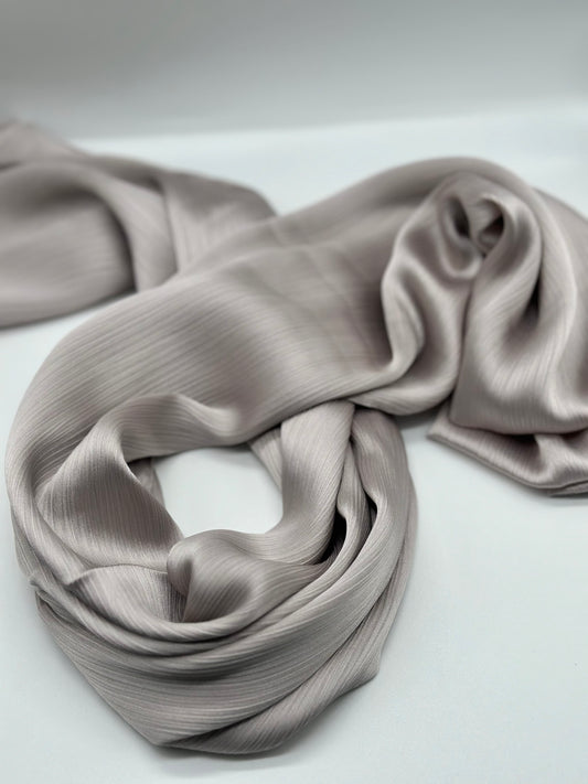 Silver - Crinkle Satin Hijab