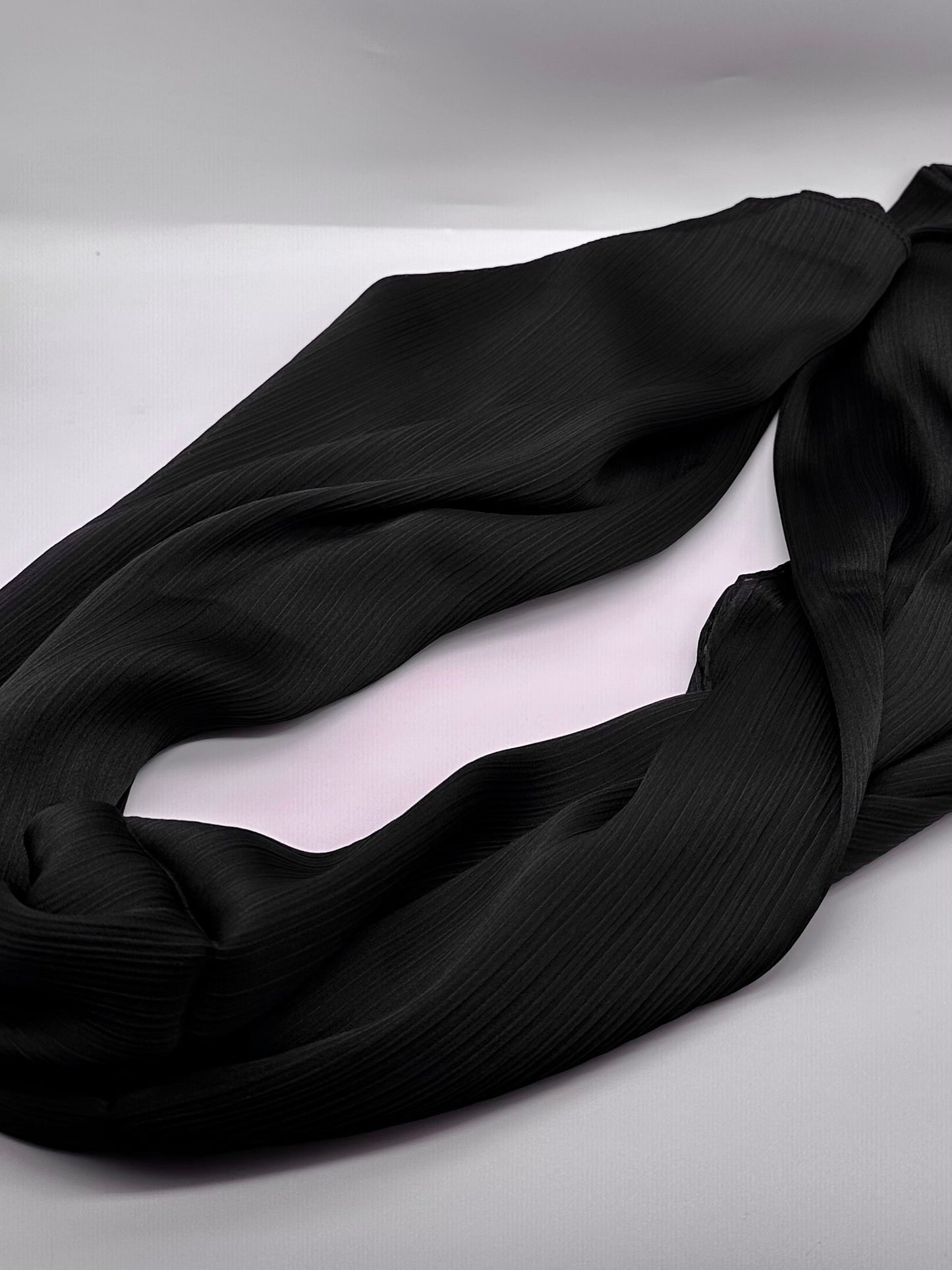 Black - Crinkle Satin Hijab