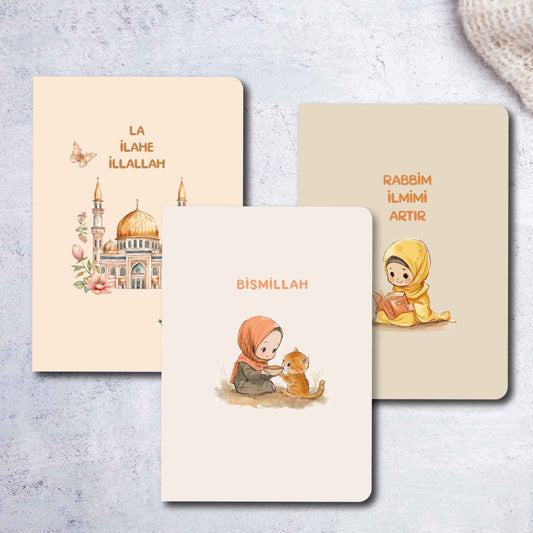 Nevîn – 3’lü Çizgisiz Mini Not Defter Seti