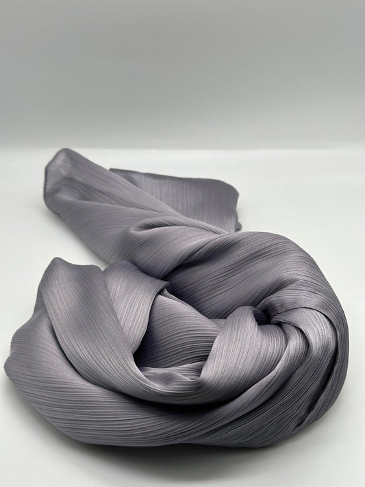 Grey - Crinkle Satin Hijab